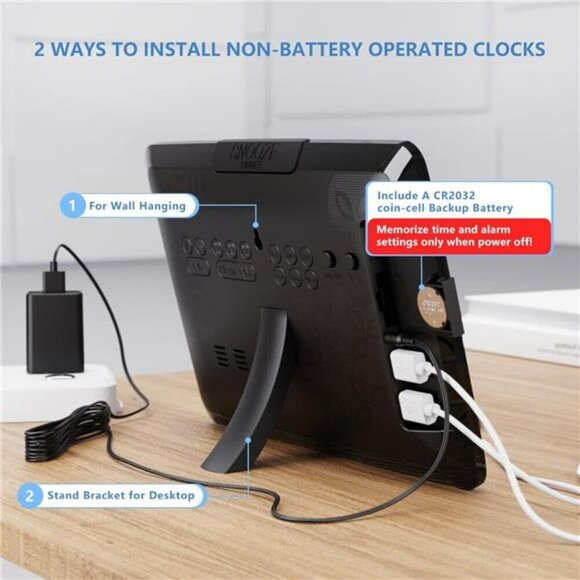 Digital Clock 11.5" Large Display Digital Wall Clock Adjustable Brightness Indoo - Picture 5 of 6